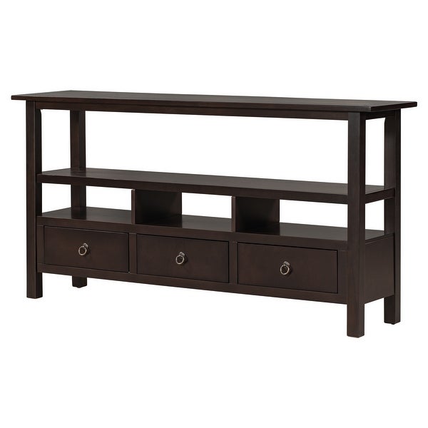 Rustic Solid Console Table with Three Drawers