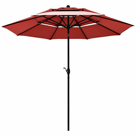 Costway 50736429 10' 3 Tier Patio Umbrella Aluminu...