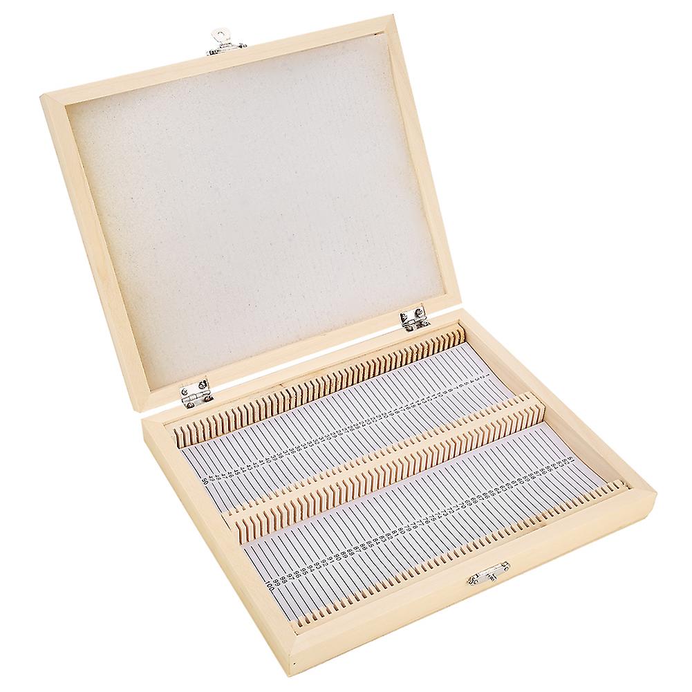 Wooden Box With Lock Storage For Lab Glass Prepared Microscope Slides Storing Tool