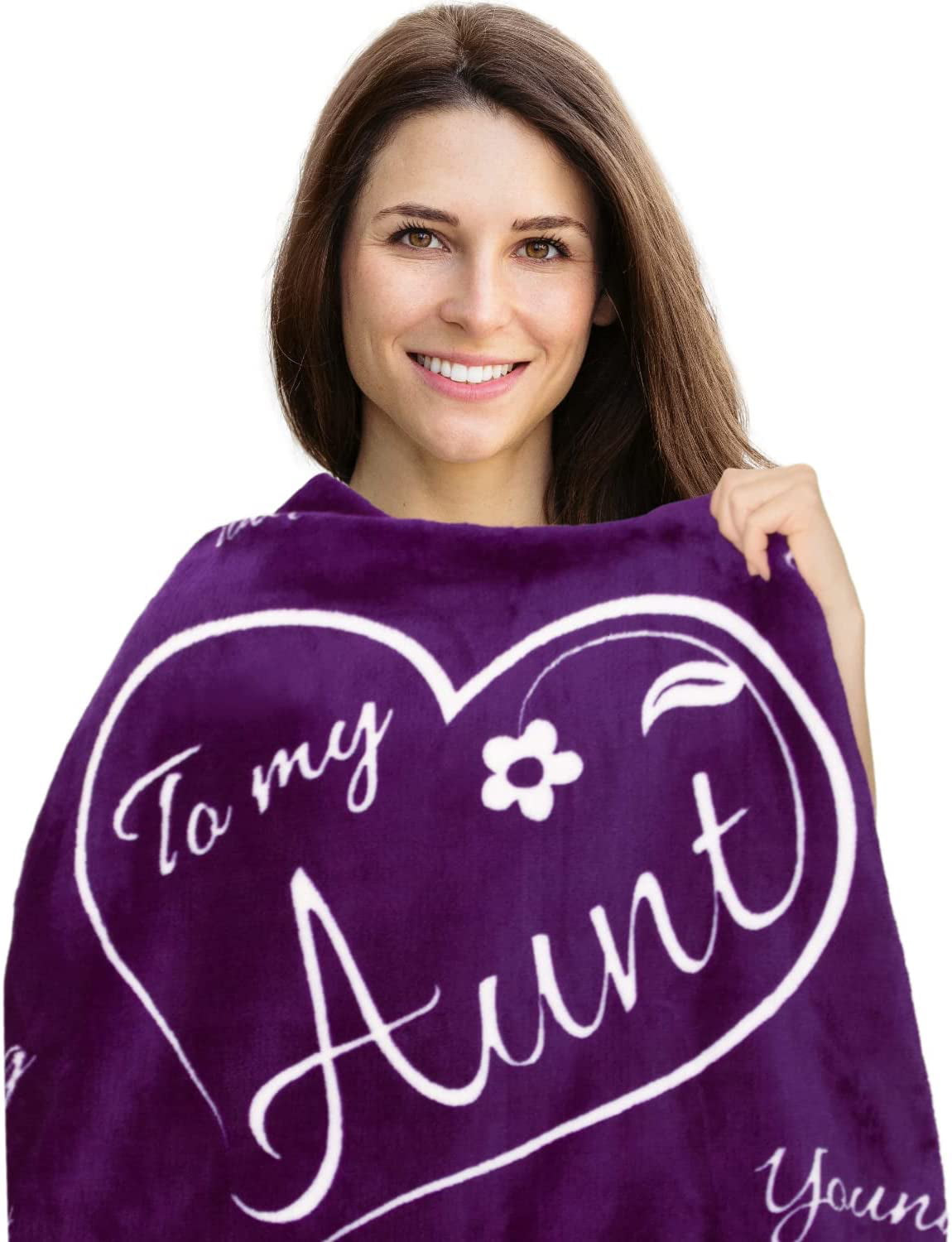 To My Aunt Blanket by ButterTree - Gifts for Aunt (Purple Fleece Throw 65