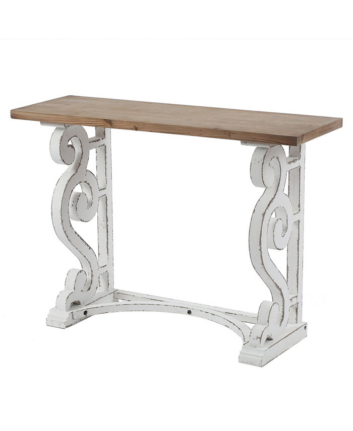 Luxen Home Wood Rustic Vintage-Inspired Console And Entry Table