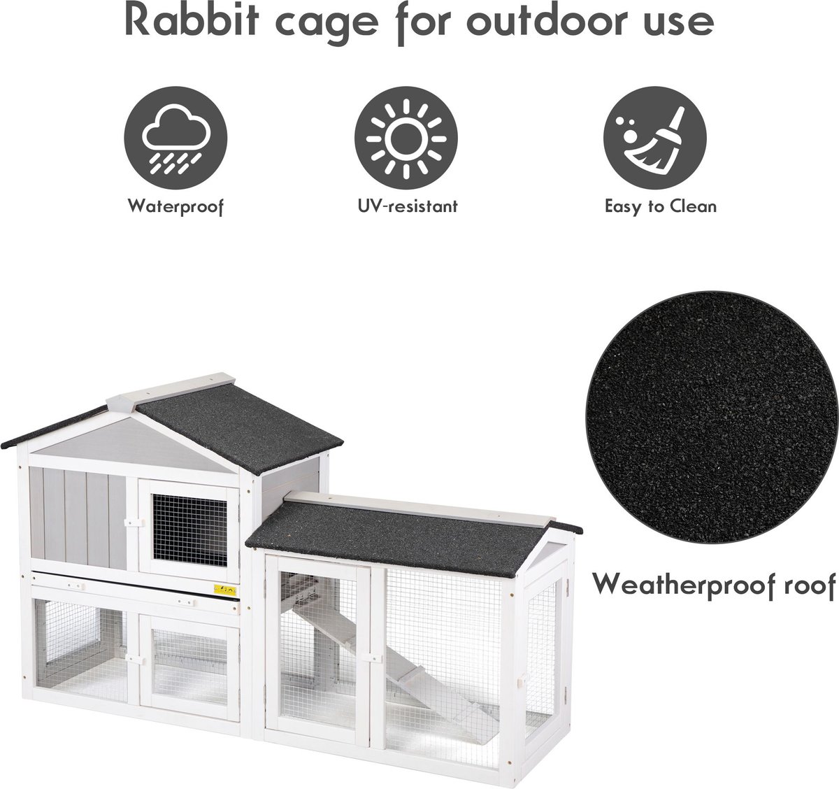 Coziwow by Jaxpety 2-Tier Wood Rabbit Hutch Outdoor Small Animal Cage