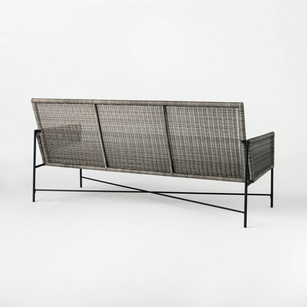 Wicker amp Metal X Frame Patio Sofa Designed With Studio Mcgee