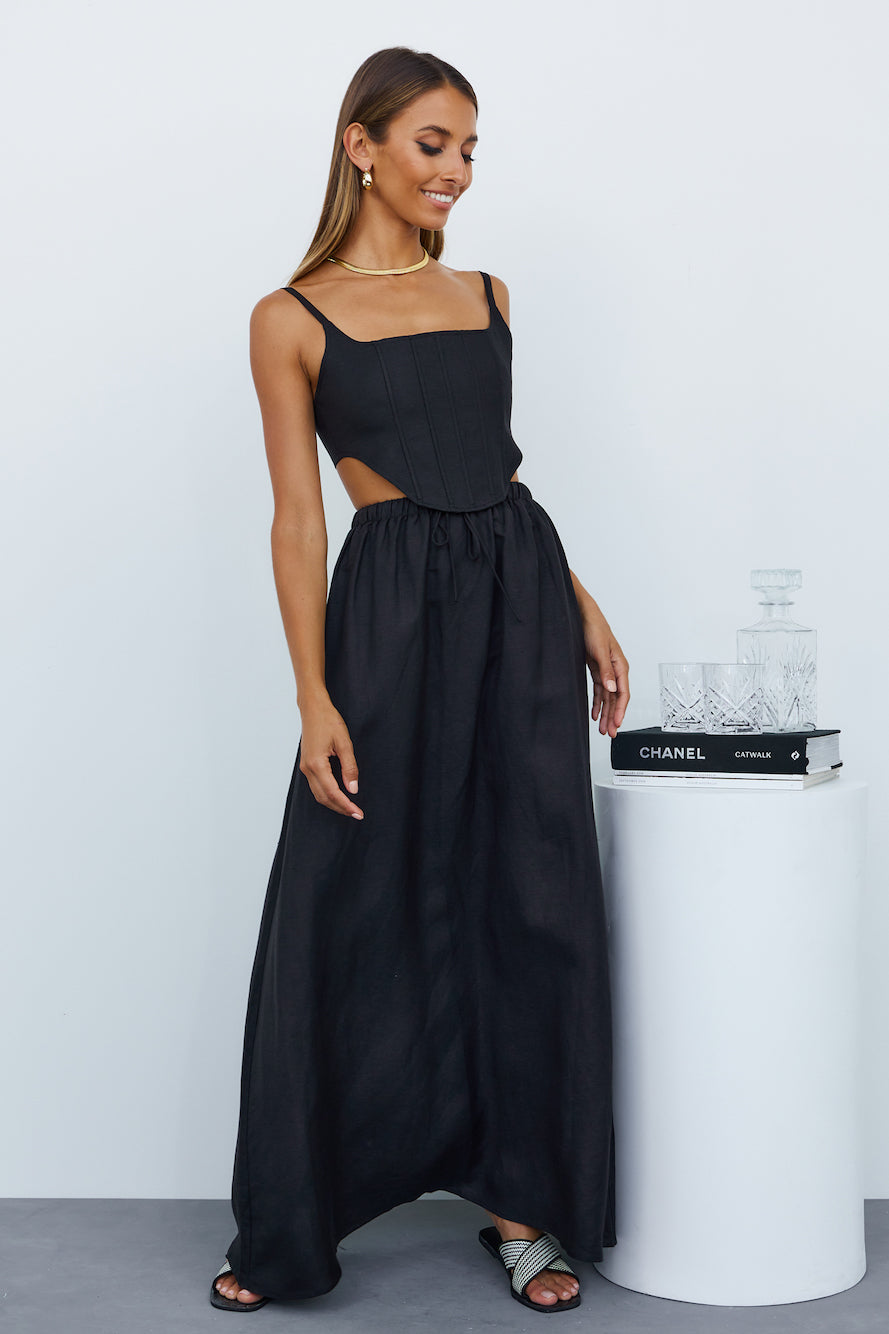 LIONESS Alexandria Maxi Skirt Black