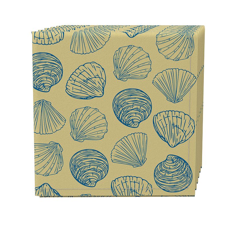 Napkin Set of 4， 100% Cotton， 20x20， Beach Shells