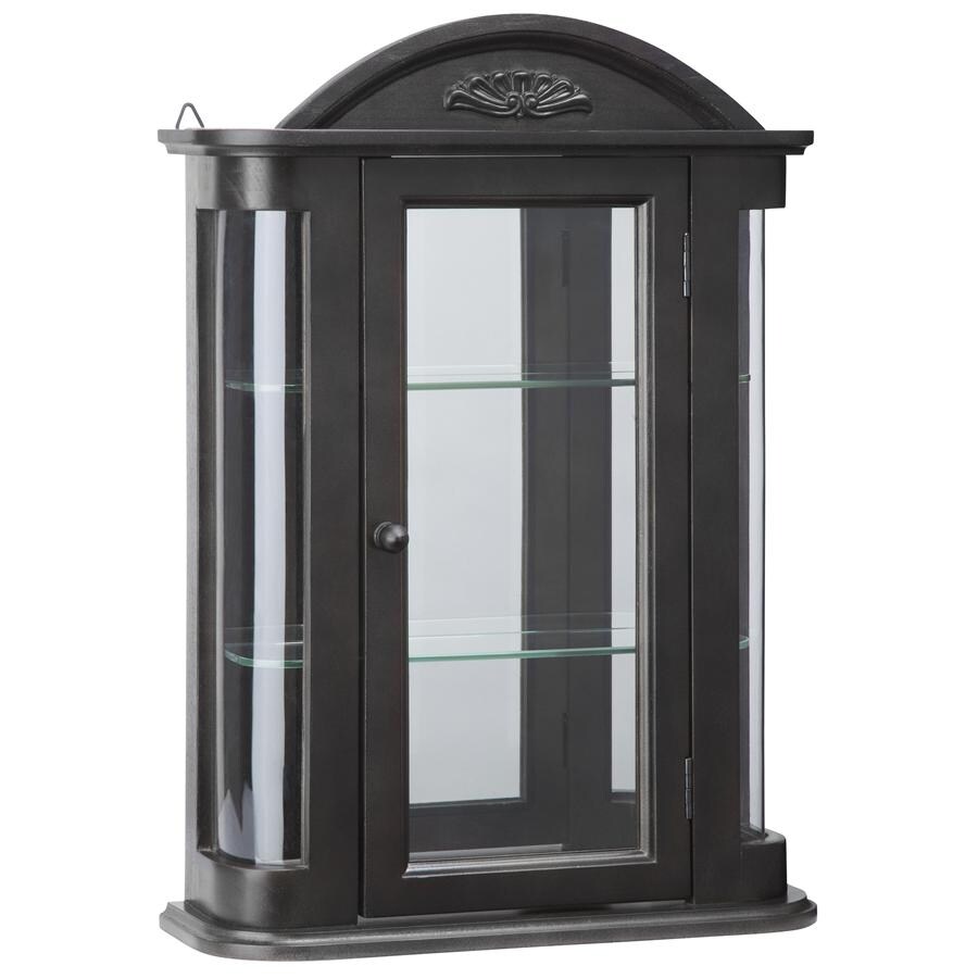 Design Toscano Rosedale Hardwood Wall Curio Cabinet: Ebony Black Finish