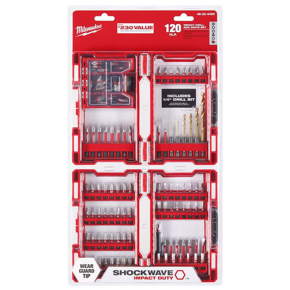 Milwaukee SHOCKWAVE Impact Duty Alloy Steel Screw Driver Bit Set (120-Piece) 48-32-4490