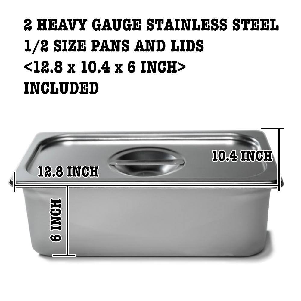 SYBO Commercial Grade Stainless Steel Bain Marie Buffet Food Warmer Steam Table for Restaurants 2-Sections ZCK165A-2