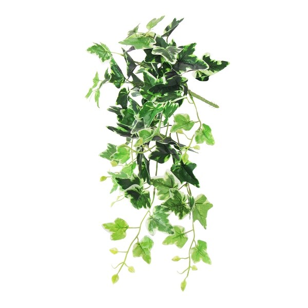 Artificial Variegated English Ivy Leaf Vine Hanging Plant Greenery Foliage Bush 24in