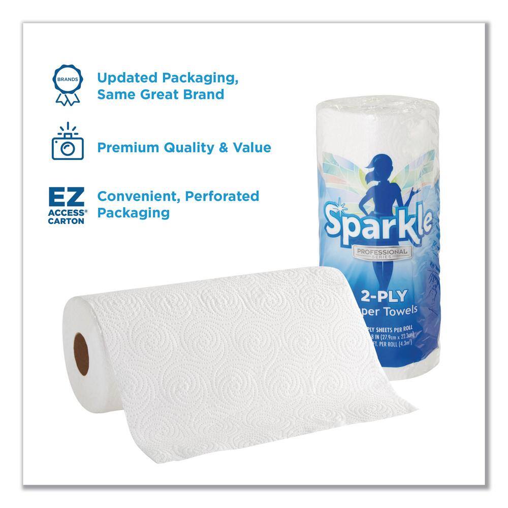 Georgia-Pacific Sparkle Ps 8.8 in. x 11 in. White Premium Perforated Kitchen Paper Towel Roll (85-Sheets Per Roll 15-RollCarton) GPC2717714