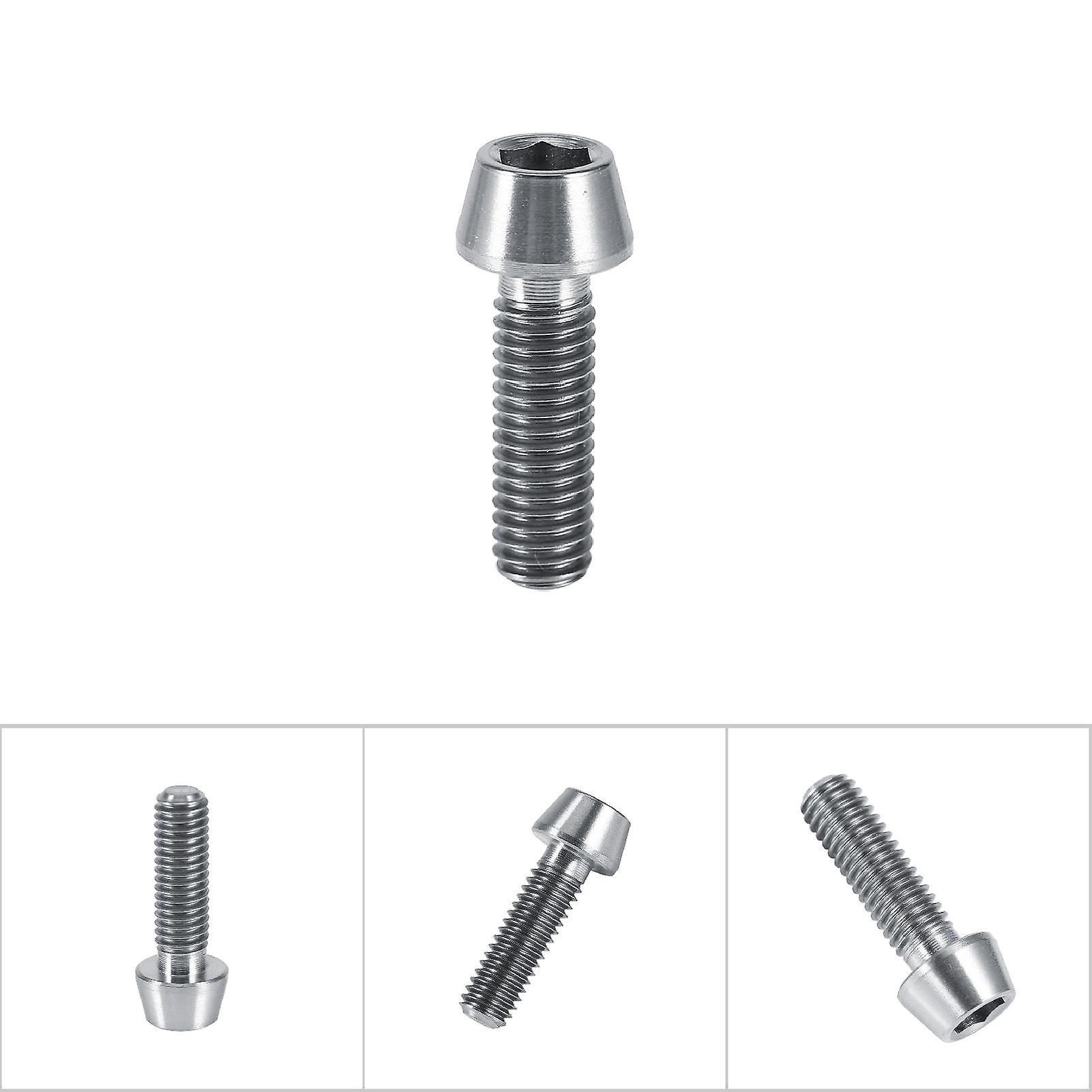 Titanium Alloy Bicycle Tapered Bolt Screw With Washer For Mountain Bike(silver/m6x20)