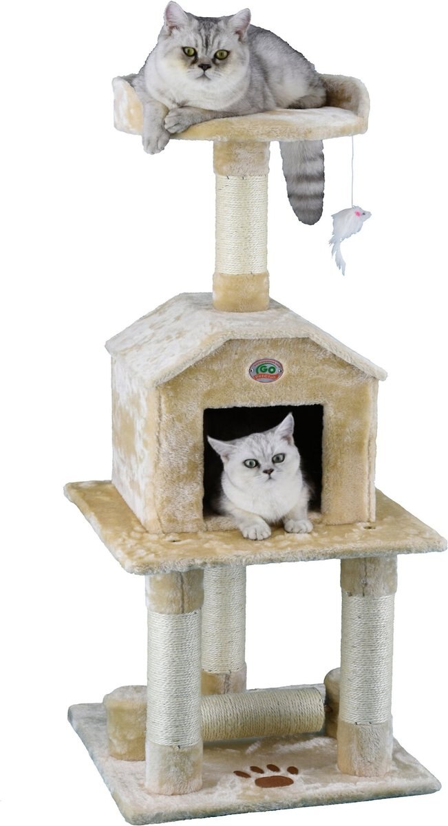 Go Pet Club 45-in Faux Fur Cat Tree and Condo