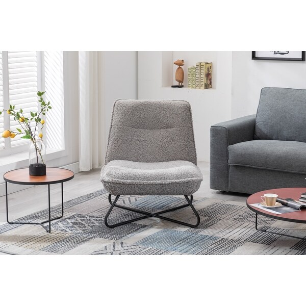 Modern Teddy Fabric Accent Armless Chair For Living room Indoor