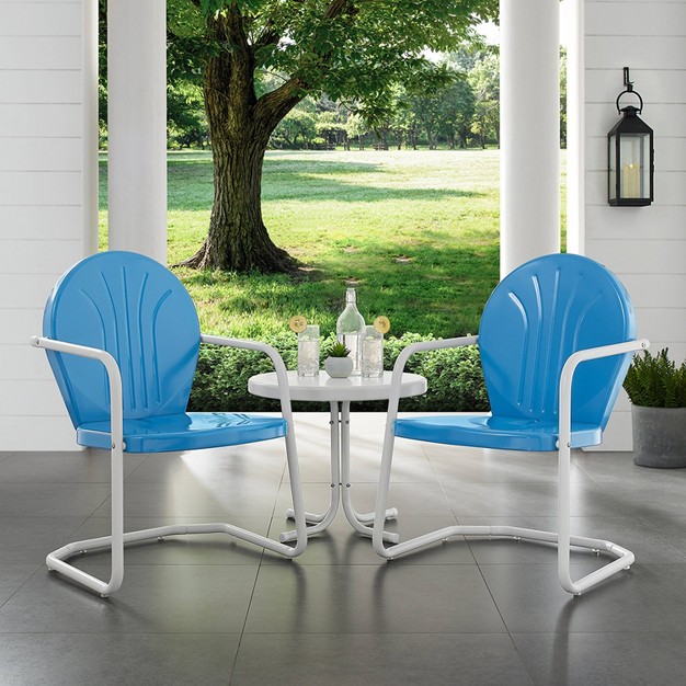 Griffith 3pc Outdoor Conversation Set Sky Blue Crosley