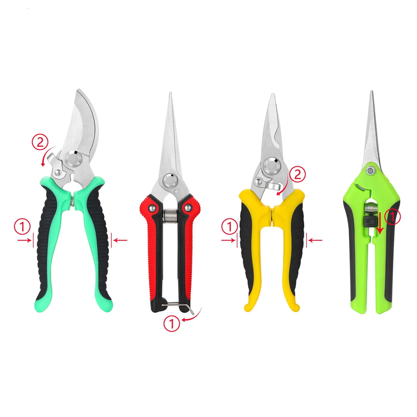 HOT selling 5 pack Garden Pruning Shears Stainless Steel Blades Hand Tool  Pruning Scissors