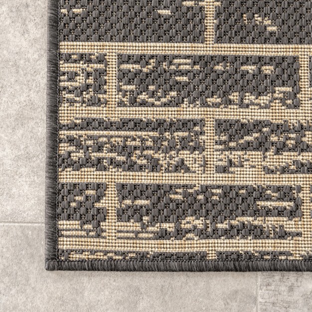 Nuloom Justina Abstract Brick Indoor And Outdoor Patio Area Rug