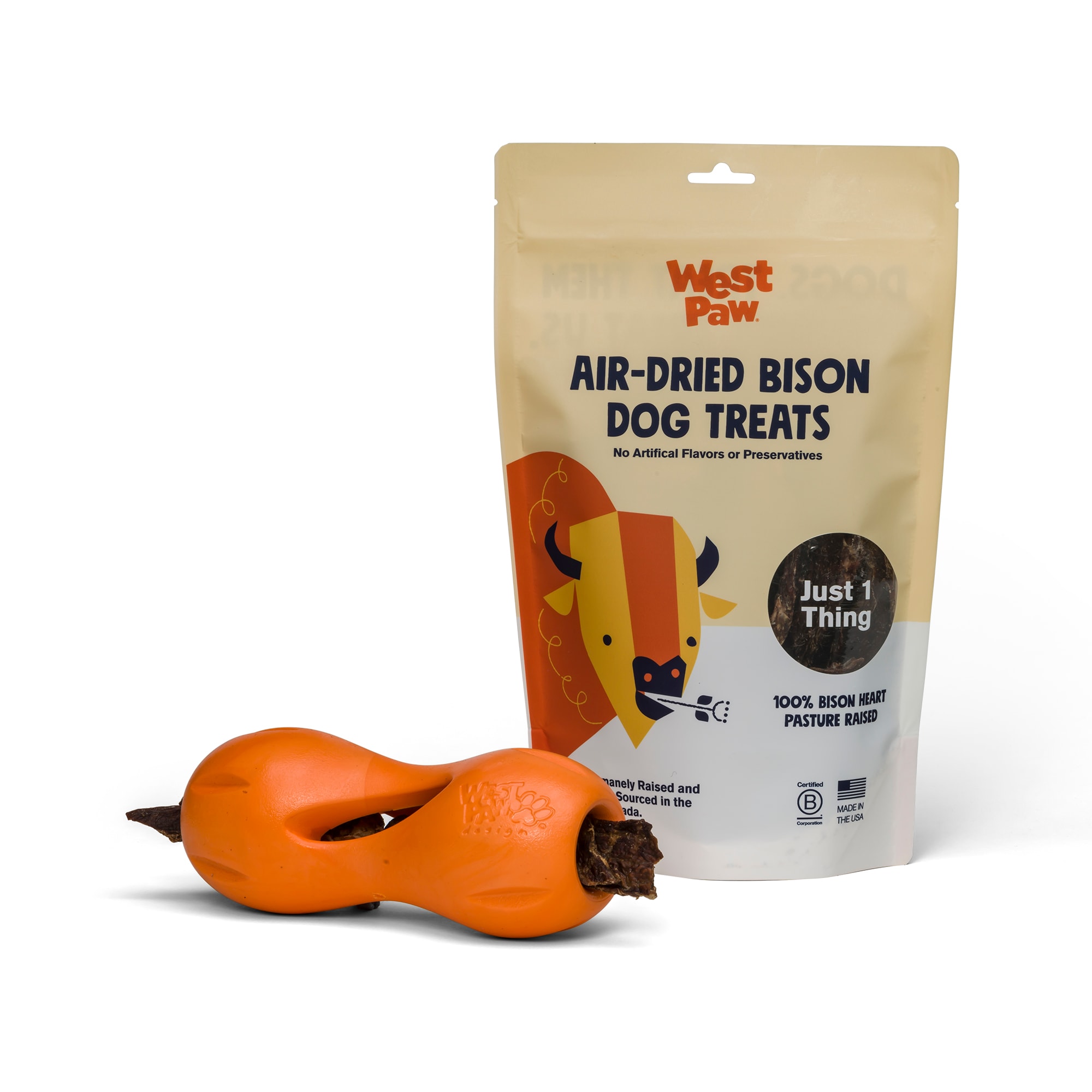 WEST PAW Bison Heart Dog Treats