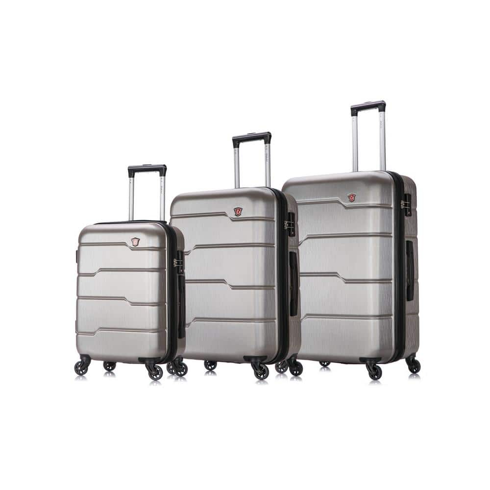 DUKAP Rodez 20 in./24 in./28 in. Silver Lightweight Hardside (3-Piece) DKRODSML-COA