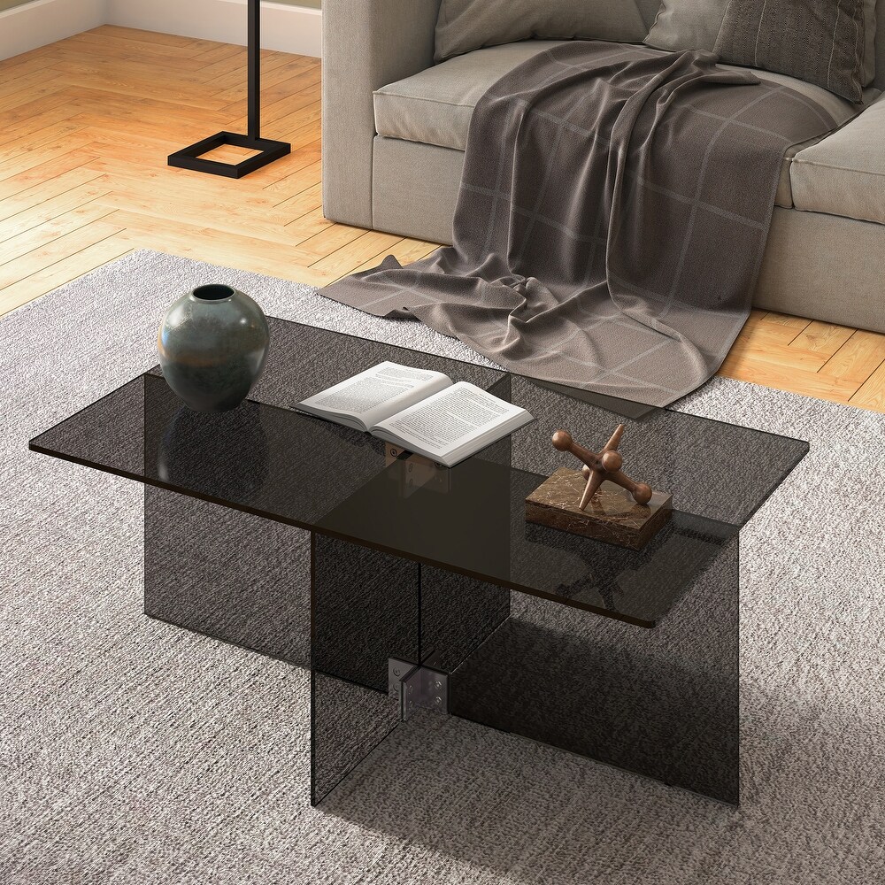 Silver Orchid Carlisle Glass Coffee Table