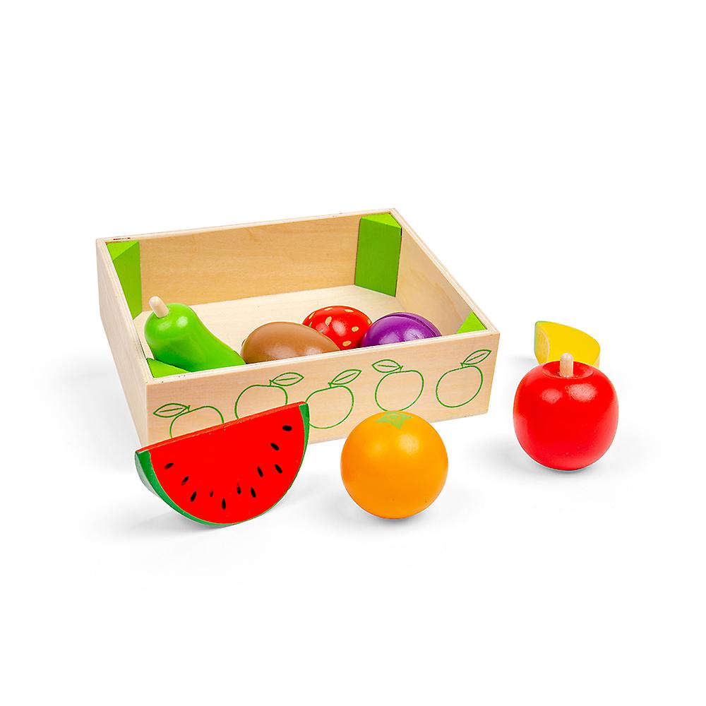 Bigjigs Toys Wooden Play Food Fruit Crate Pretend Role Play Kitchen