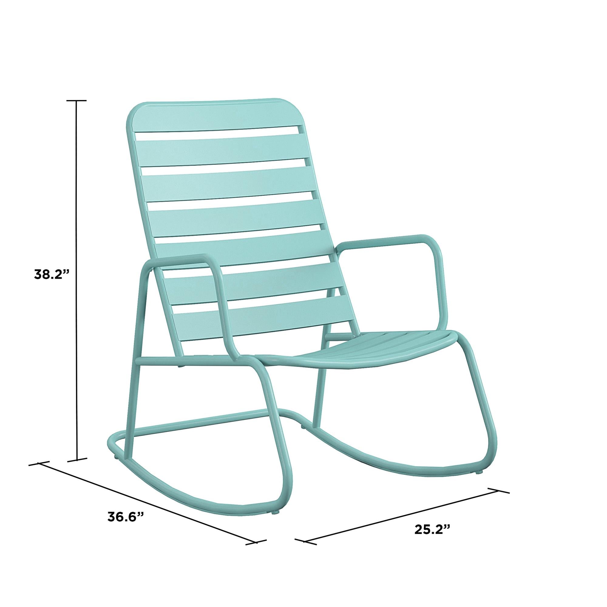 Novogratz Poolside Gossip, Roberta Outdoor/Indoor Rocking Chair, Aqua Haze