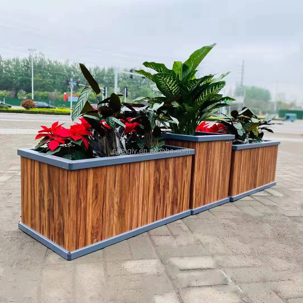 Factory directly supply finished metal aluminum boxes Powder Coated Aluminum Planter Pots