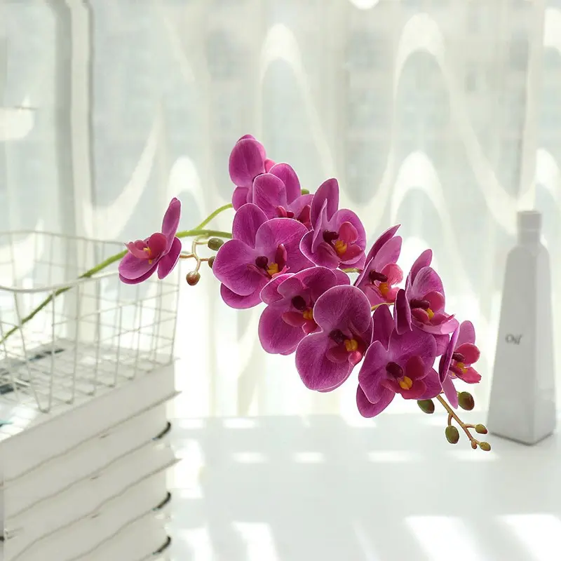 Artificial Flowers Arrangements Realistic White Phalaenopsis Orchid for Home Living Room Office Bedroom Bathroom Kitchen Dining