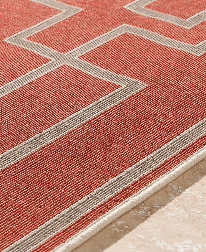 Surya Alfresco ALF-9631 Rust 7'3 Square Area Rug Indoor Outdoor