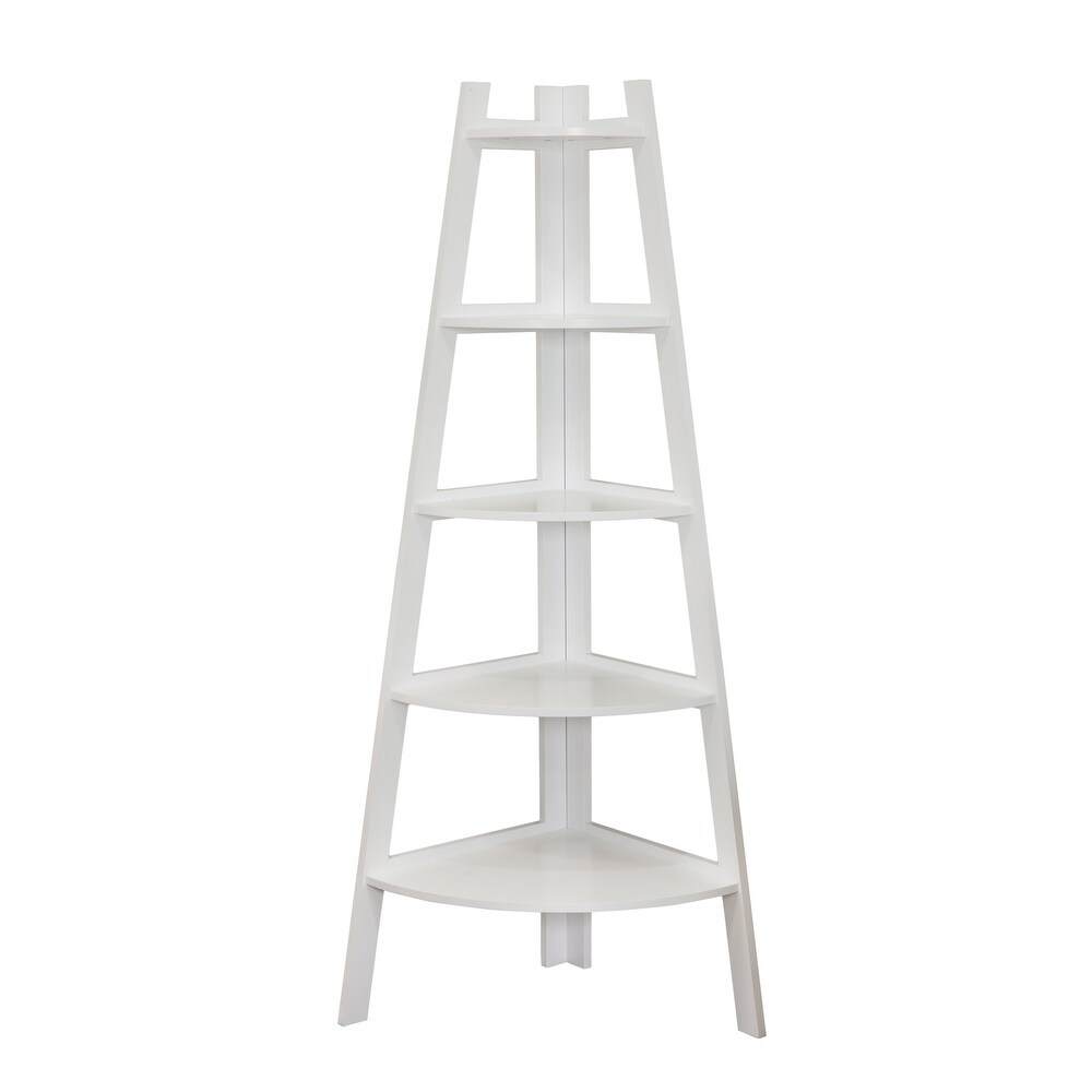 Danya B. 5 Tier Corner Ladder Display Bookshelf