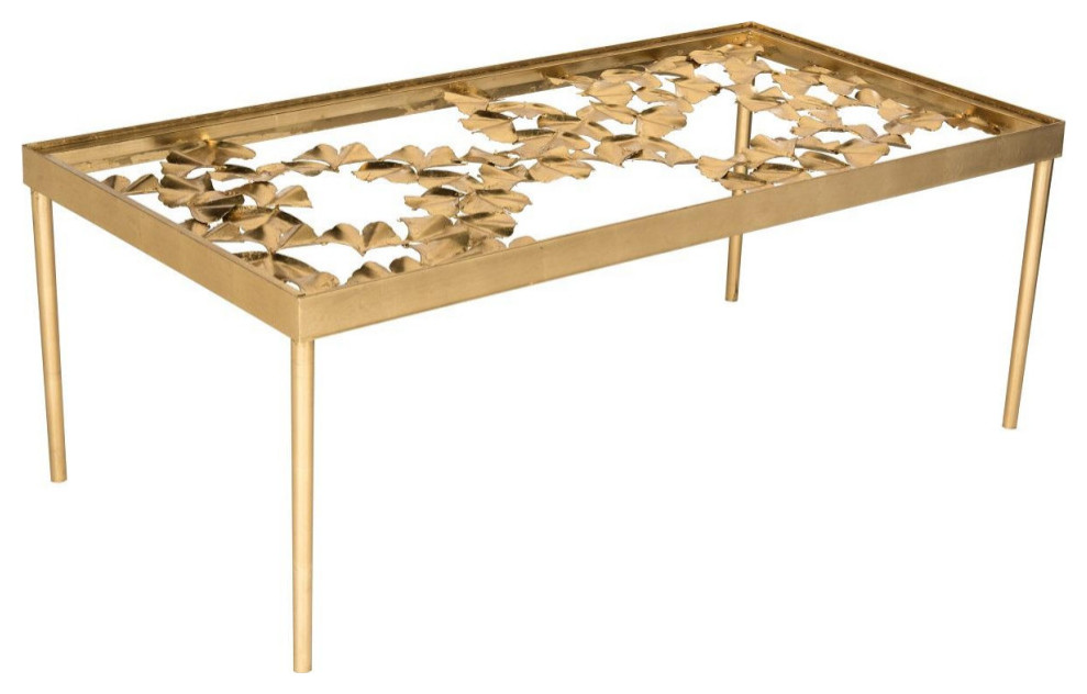 Tito Ginkgo Leaf Coffee Table Gold Leaf   Modern   Coffee Tables   by Virgil Stanis Design  Houzz