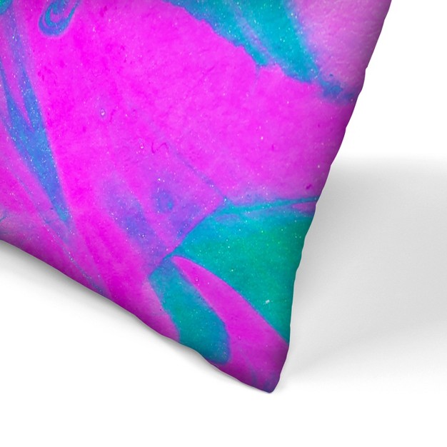 Americanflat Abstract Hot Pink Emerald By Ashley Camille Throw Pillow