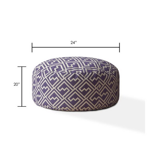 Indoor TETRI Med Purple Round Zipper Pouf   Cover ...