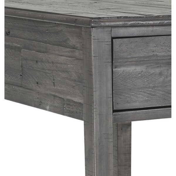 Farmhouse Style Wooden End Table with 1 Drawer and Open Bottom Shelf， Gray - 25 H x 17 W x 26 L Inches