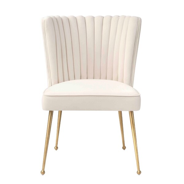 Sansa Velvet Upholstered Dining Accent Chair with Brushed Angled Legs