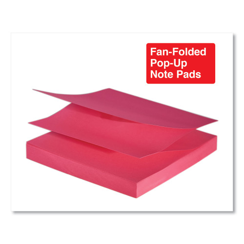 Universal Fan-Folded Self-Stick Pop-Up Note Pads， 3 x 3， Assorted Bright， 100-Sheet， 12/PK (35611)