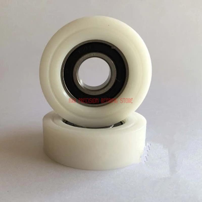 20214pcs Plastic Bearings 6002 Pulleys Nylon Rollers Rubber Wheels Guide Metal Bags 15*50*15mm 15x50x15mm Axk