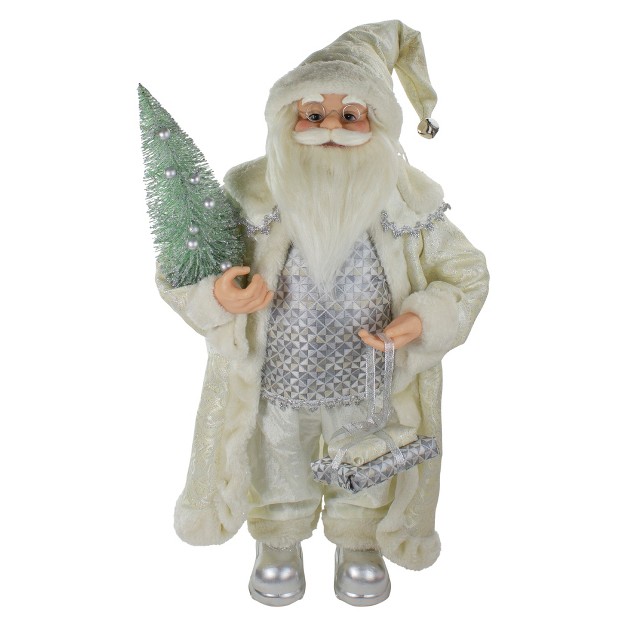 Northlight 2 x27 Standing Santa Christmas Figure Carrying A Green Pine Tree