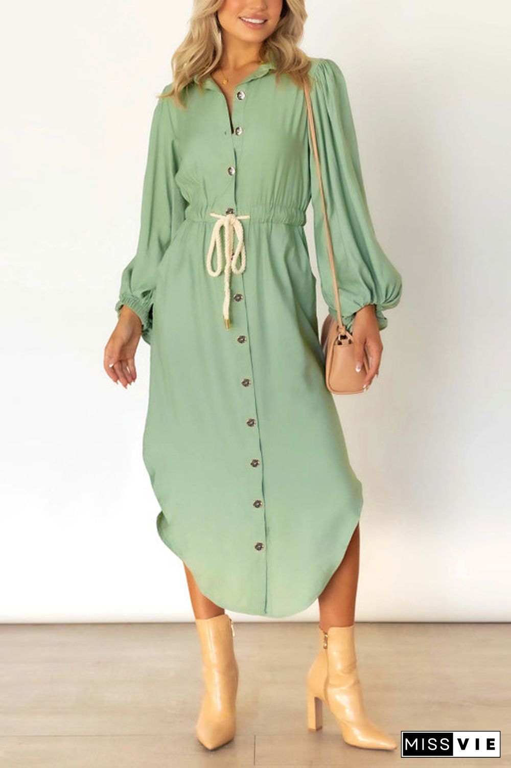 Fashion Week Button Down Shirt Dress