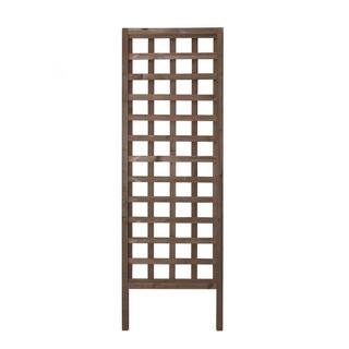 Outdoor Essentials Heirloom 72 in Walnut‐Tone Square Lattice Trellis 490381