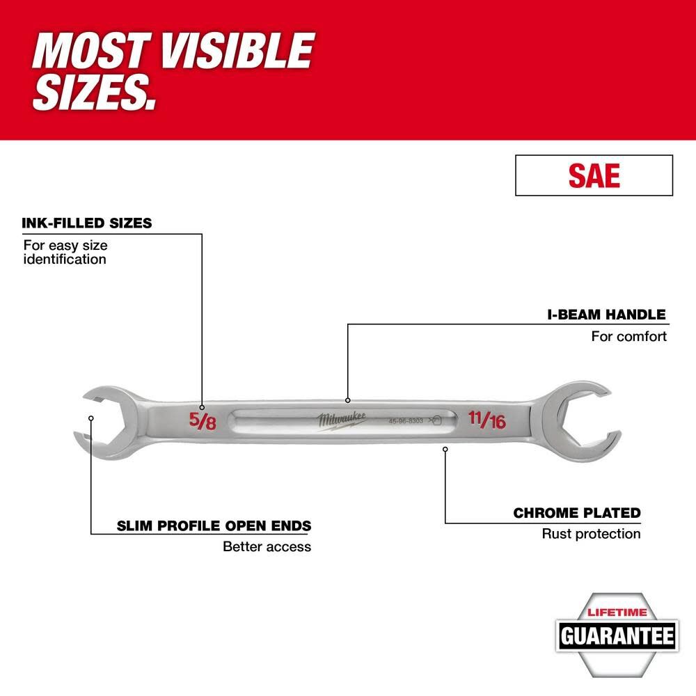 MW Wrench Set Double End Flare Nut SAE 5pc 48-22-9470 from MW