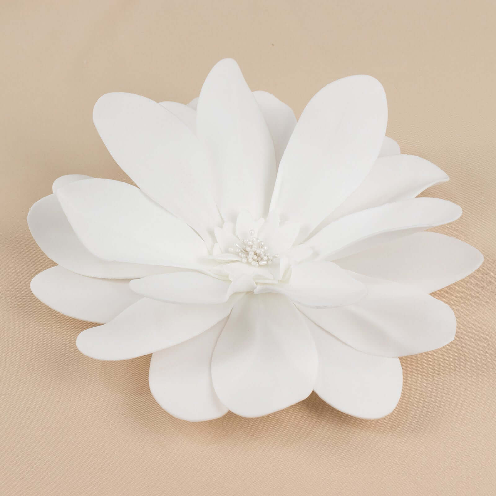 4 Pack White Life-Like Soft Foam Craft Dahlia Flower Heads 12