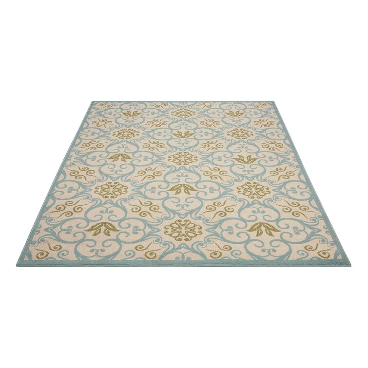 Adelene Navy Blue/Beige Indoor/Outdoor Rug