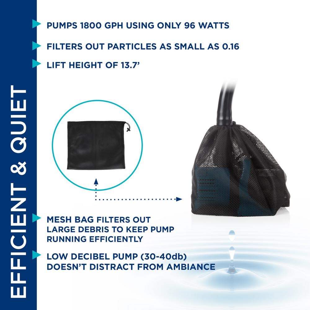 Alpine Corporation 1800 GPH Energy-Saving Vortex Pump for Ponds, Fountains, Waterfalls, and Water Circulation PEG1800