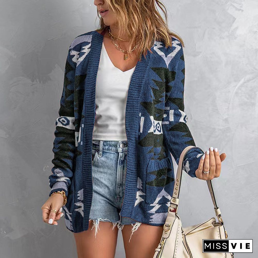 Open Front Long Sleeve Cardigan Sweater