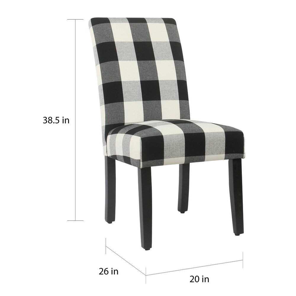 HomePop Black Plaid Parsons Dining Chair (Set of 2)