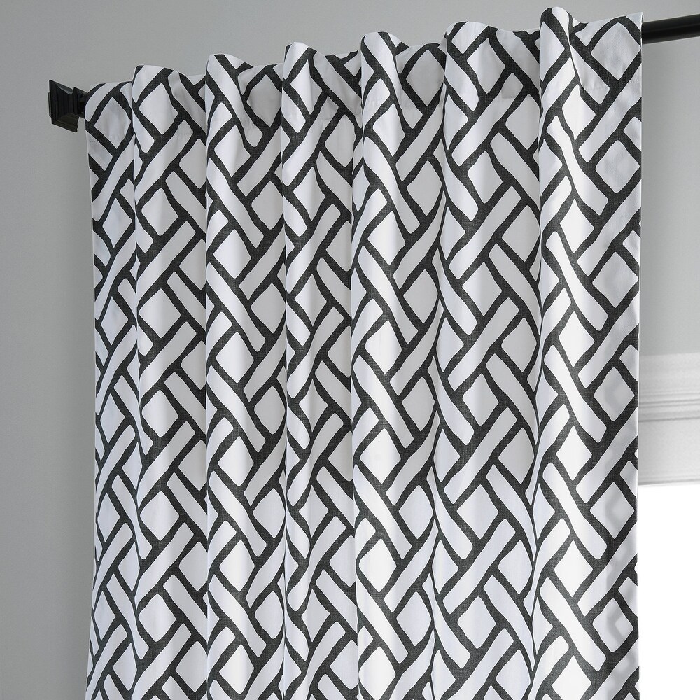 Exclusive Fabrics Garden Path Printed Cotton Curtain (1 Panel)