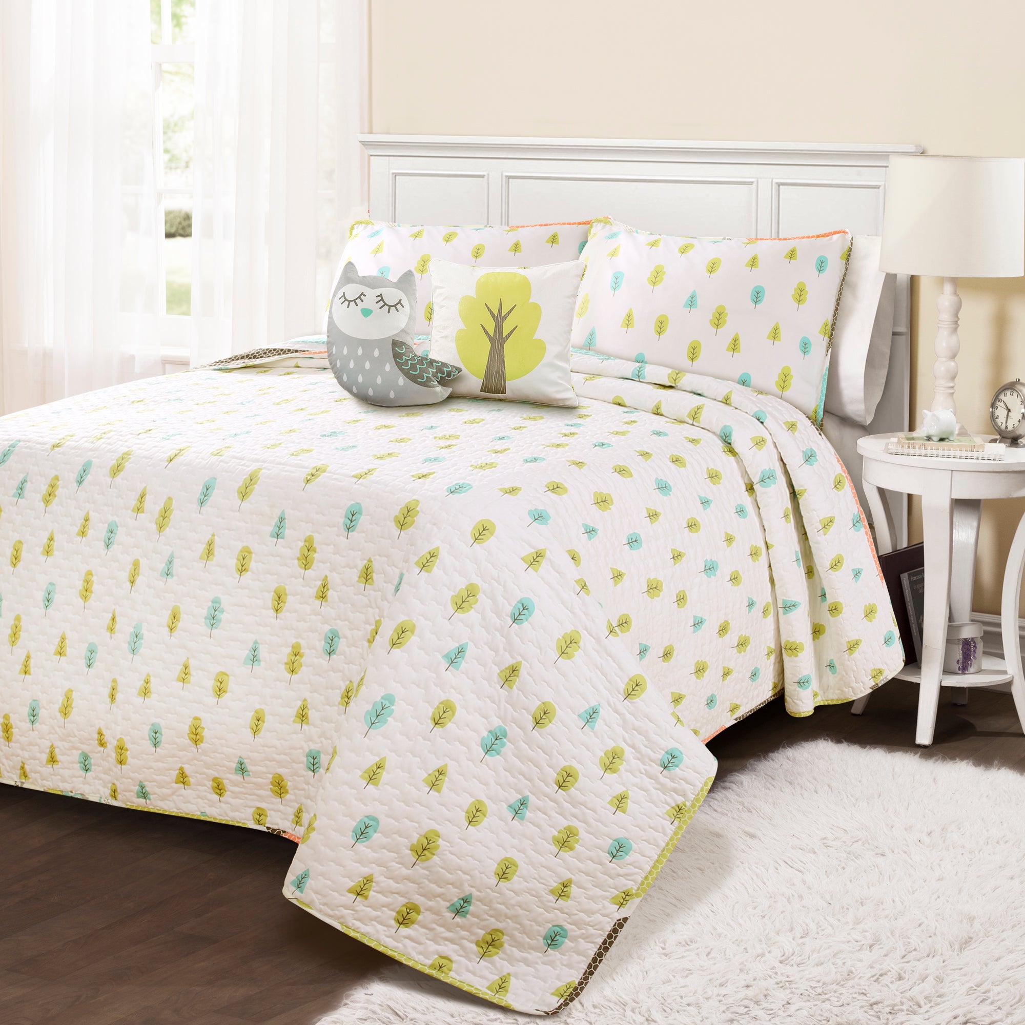 Owl Stripe Quilt Set