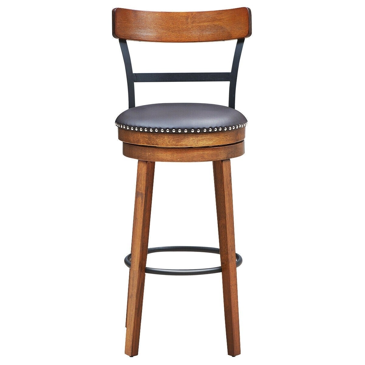 360-Degree Swivel Stools with Leather Padded Seat - 18