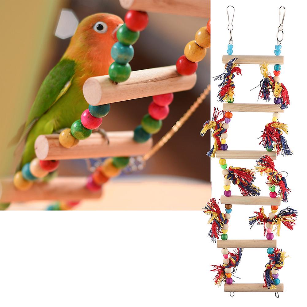 Parrot Toy Bird Chewing Toys Hanging Toy Parrot Ladder Stand Playing Toy