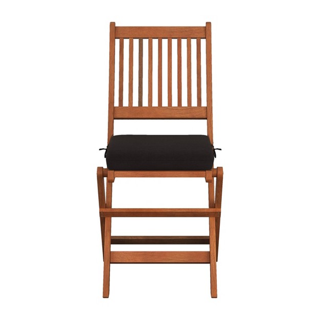 Miramar 2pk Hardwood Outdoor Folding Chairs Cinnamon Brown black Corliving